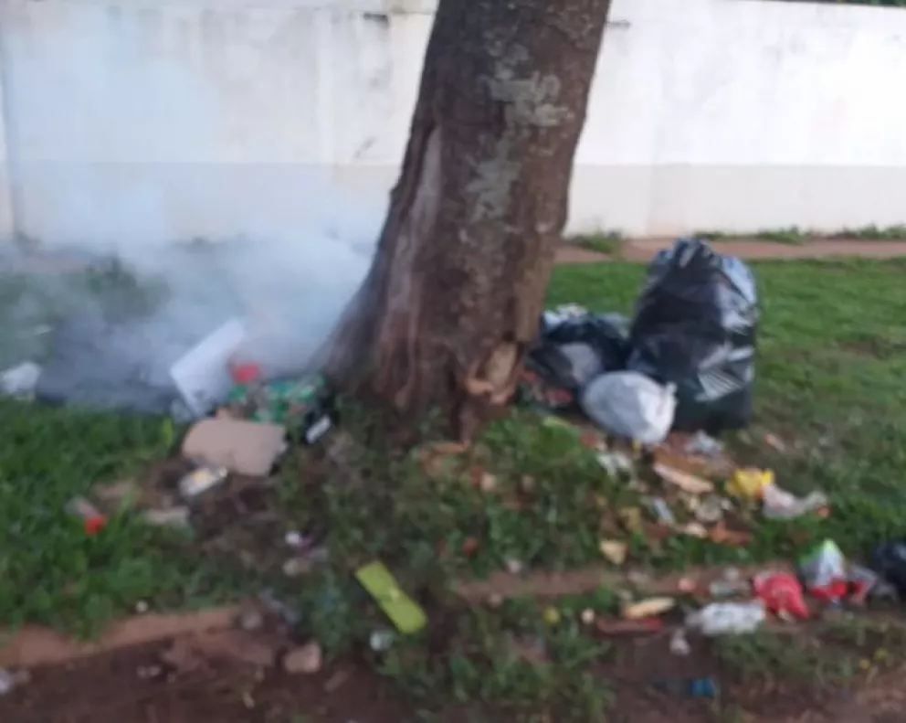 Santo Tomé: hubo basura desparramada y quemada durante el fin de semana
